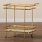 Baxton Studio Destin Modern Glam Brushed Gold Finished Metal and Mirrored Glass 2-Tier Mobile Wine Bar Cart 181-11196-Zoro - alternate 8